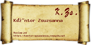 Kántor Zsuzsanna névjegykártya